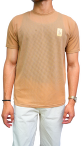 Men 3d Textured beige Imported T-Shirt